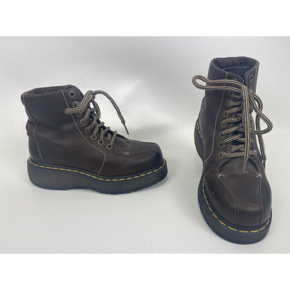 Dr Martens Mens Size 5 Womens 6 UK 4 EU 37 Brown Boots 3A55 2" Heel - Picture 1 of 9